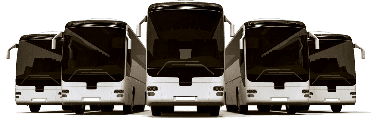 Image of five big busses